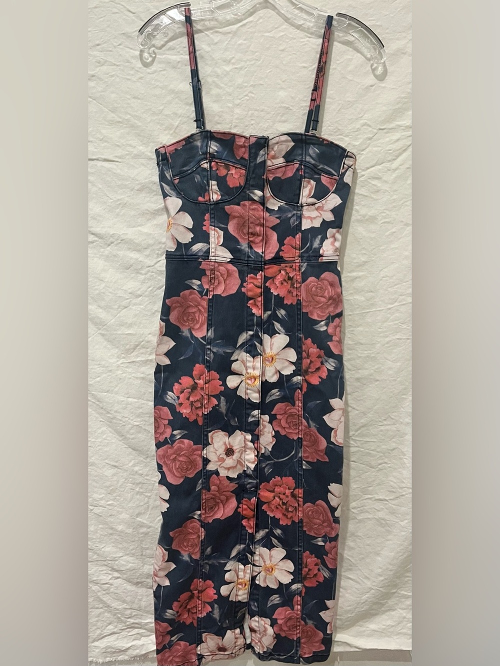Driftwood Floral Corset Midi Dress β Size S β NWT